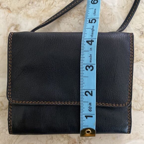 Delane Leather Compact Leather Wallet w/ Cross Body Strap - Picture 16 of 17